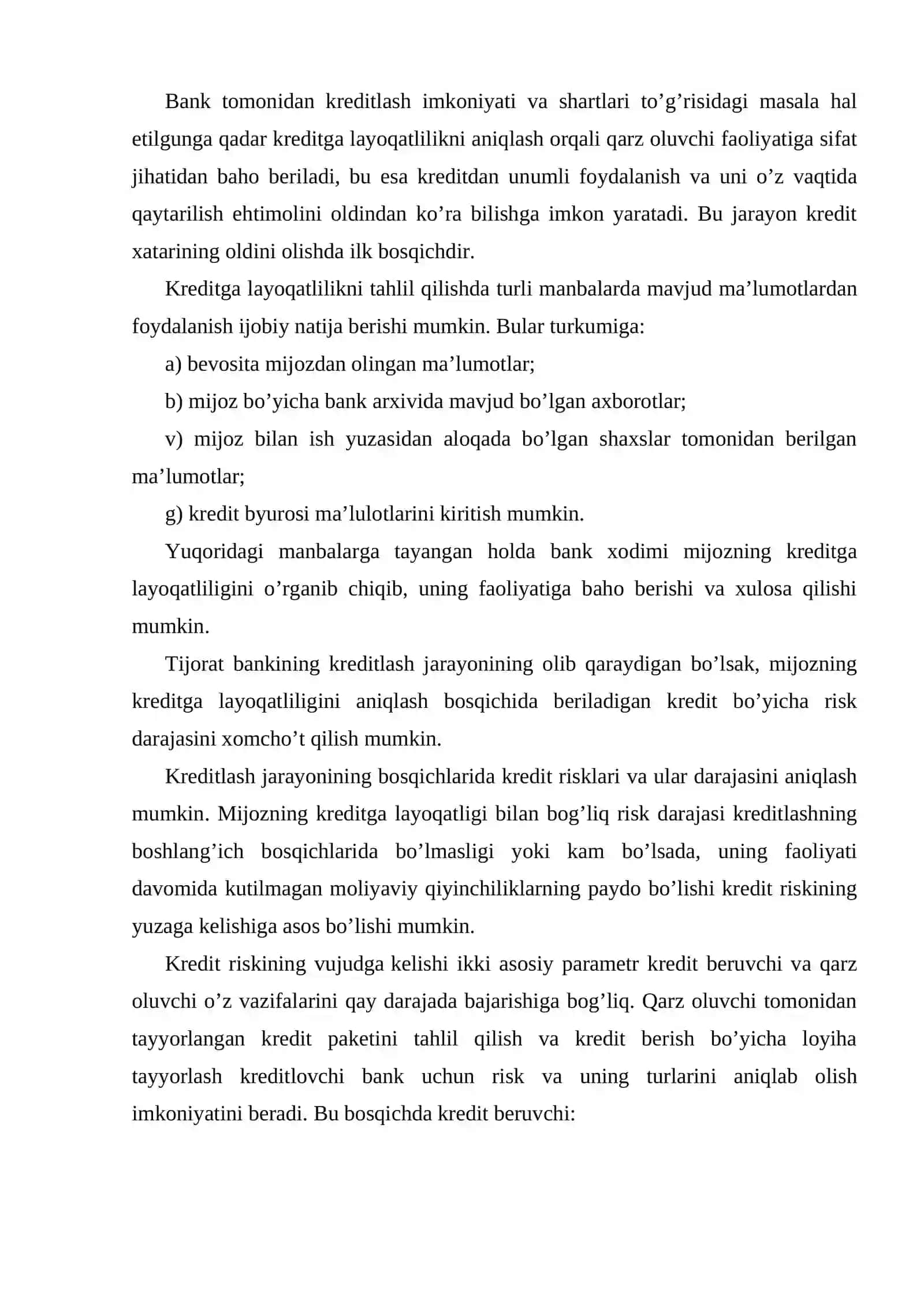 Kreditga layoqatlilik tushunchasi 3