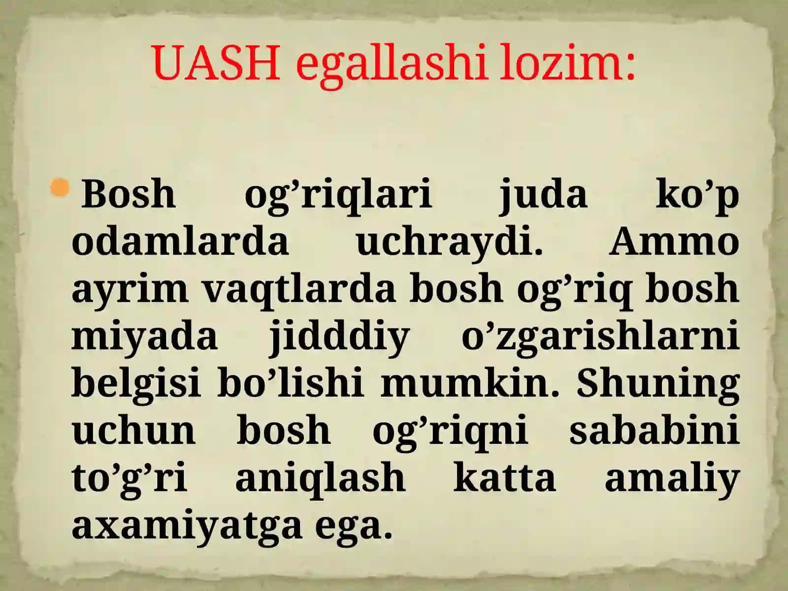 BOSH OG’RISHI SINDROMI 3