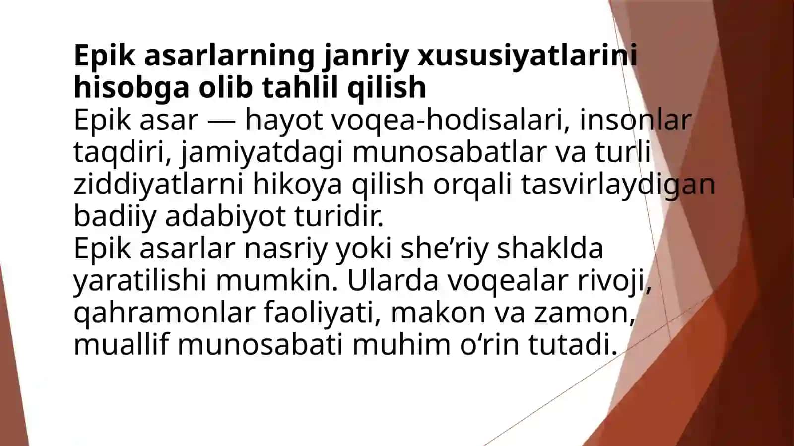 Epik asarlar tahlili, matn ustida ishlash yo‘llari (“Xamsa” dostonlari misolida) 3