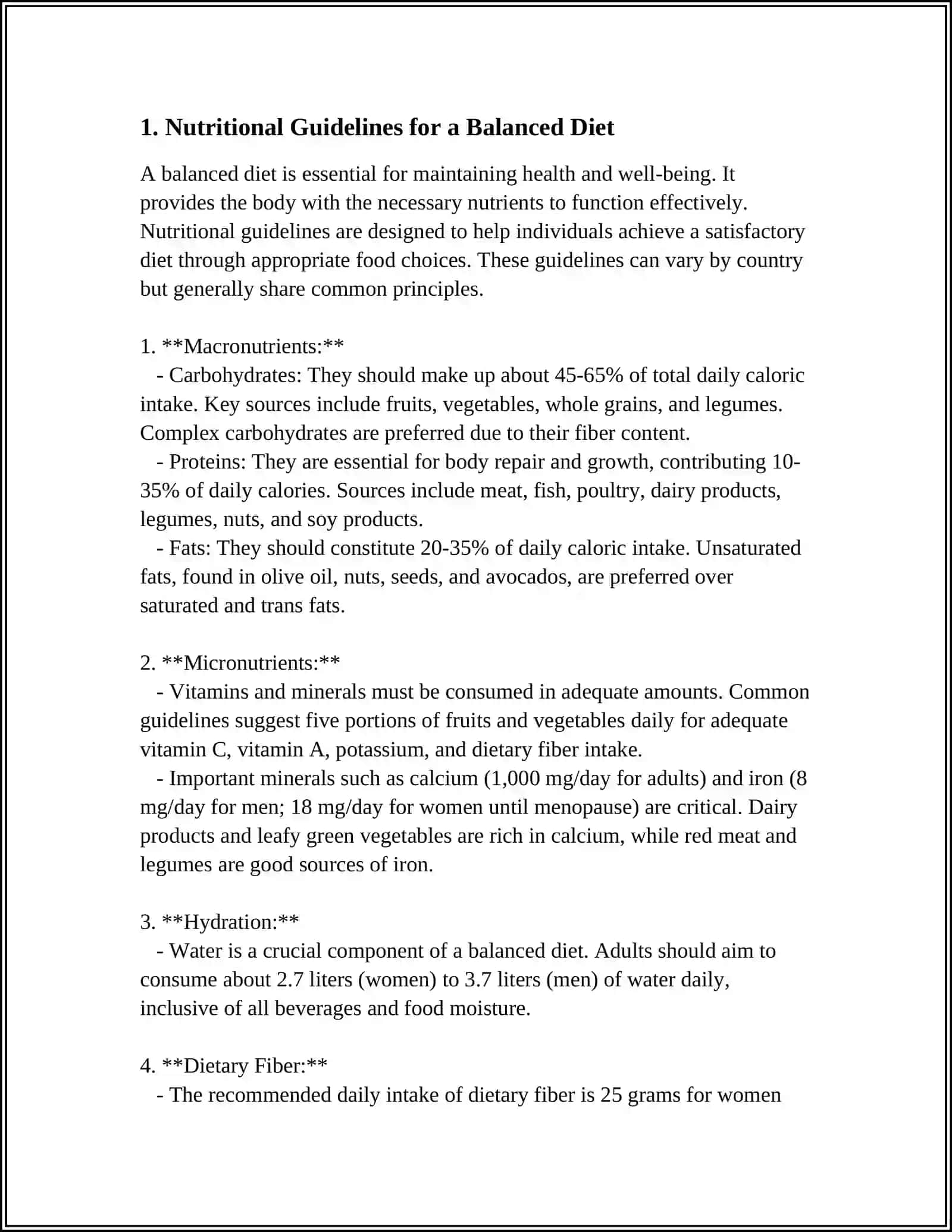 Nutritional Guidelines for a Balanced Diet 3