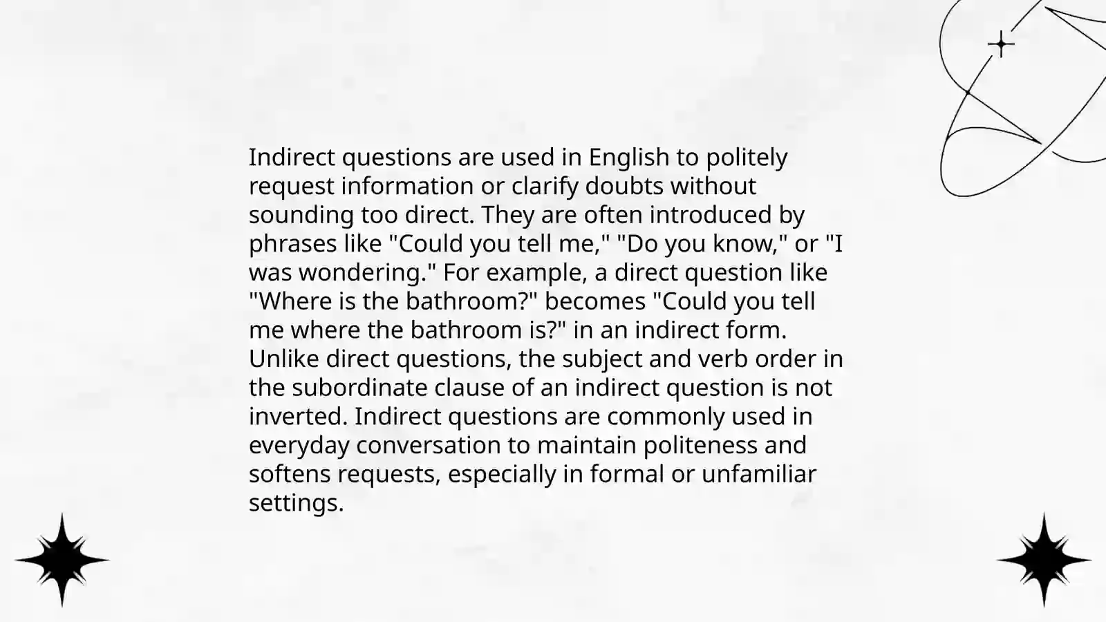 Indirect questions 3