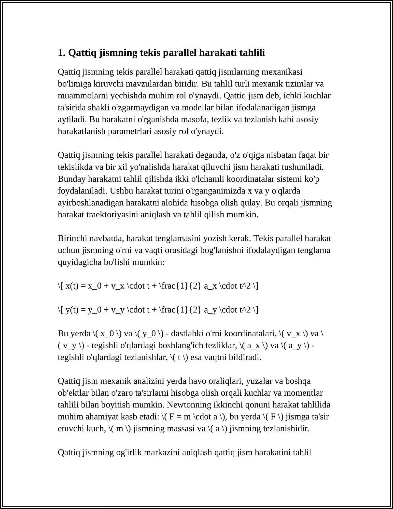 Qattiq Jismning Tekis Parallel Harakati 3