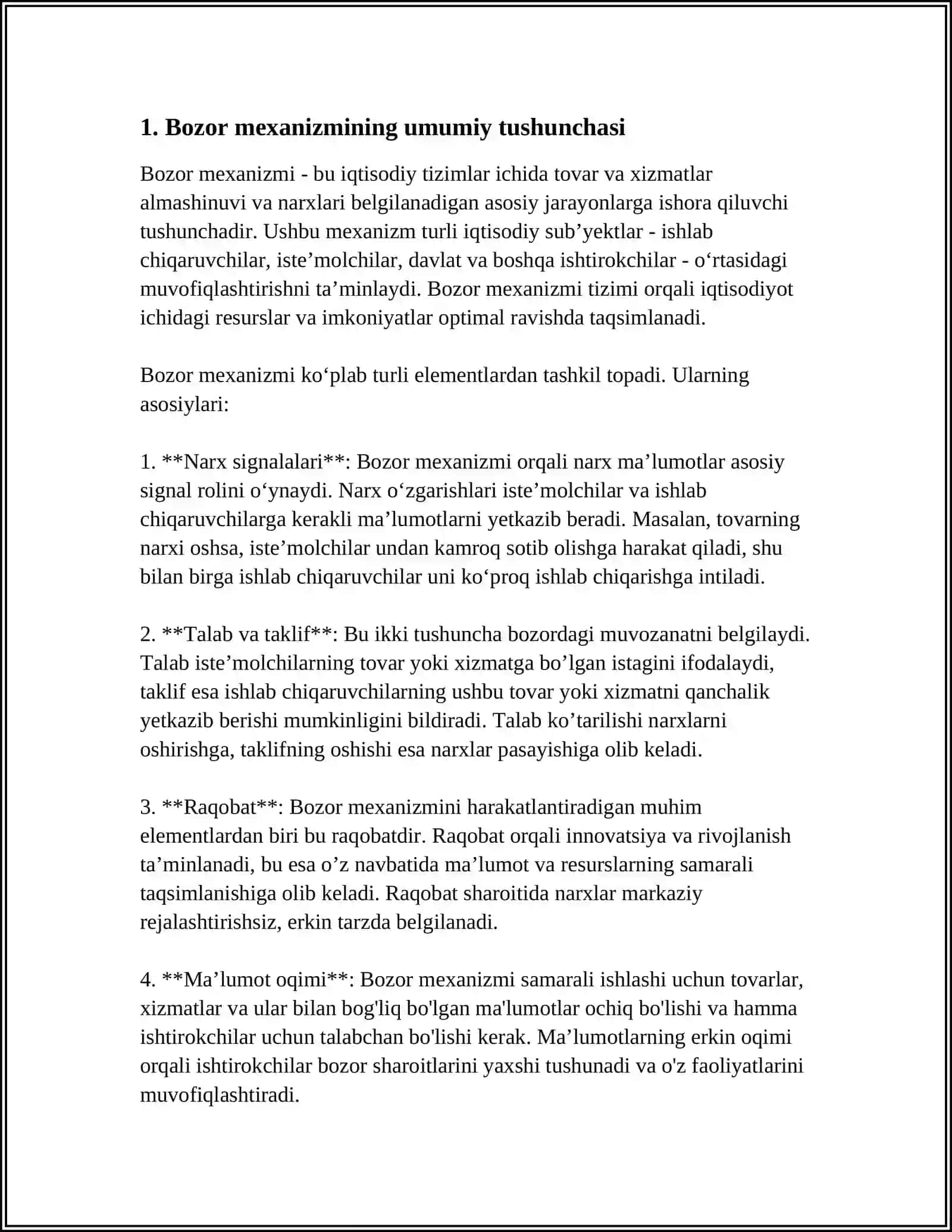 BOZOR MEXANIZMI VA UNING TARKIBIY QISMLARINING IQTISODIY NAZARIY TAVSIFI 3