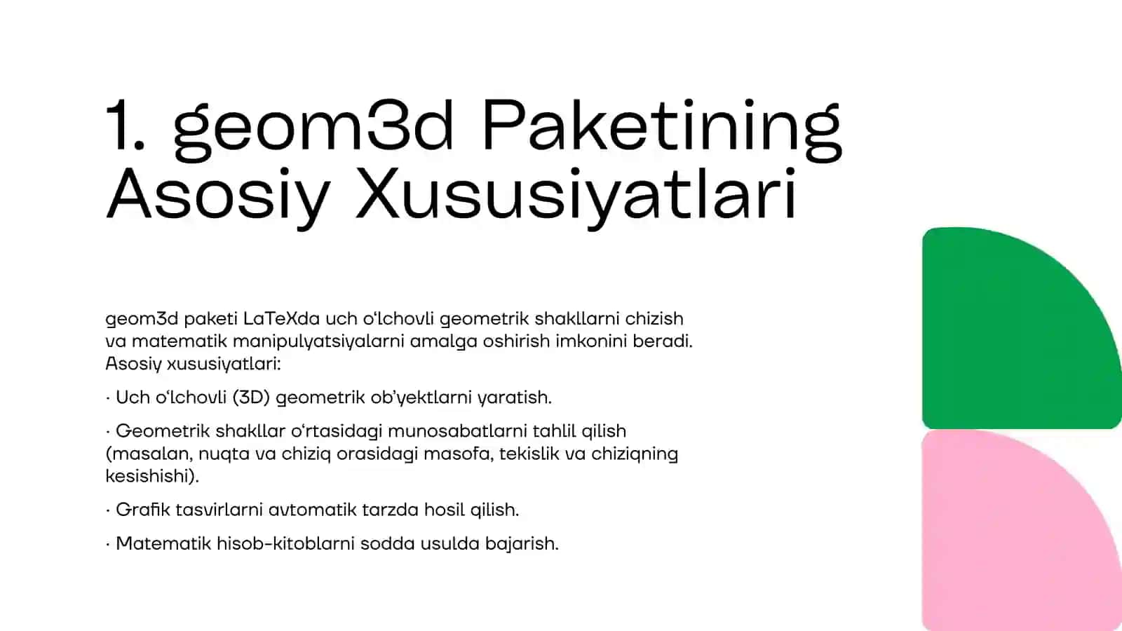 geom3dPaketi: FunksiyalarivaQo‘llanilishi 3