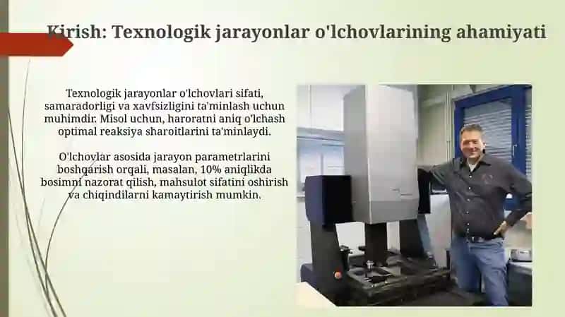 Texnologik jarayonlar o'lchovlarini simulyatsiya qilishning asoslari 3
