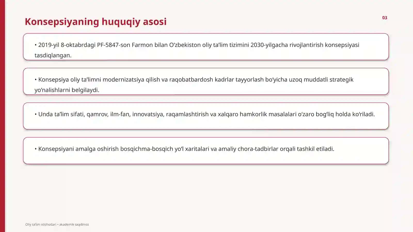 OLIY TA’LIM TIZIMIDAGI ZAMONAVIY ISLOHOTLAR 3