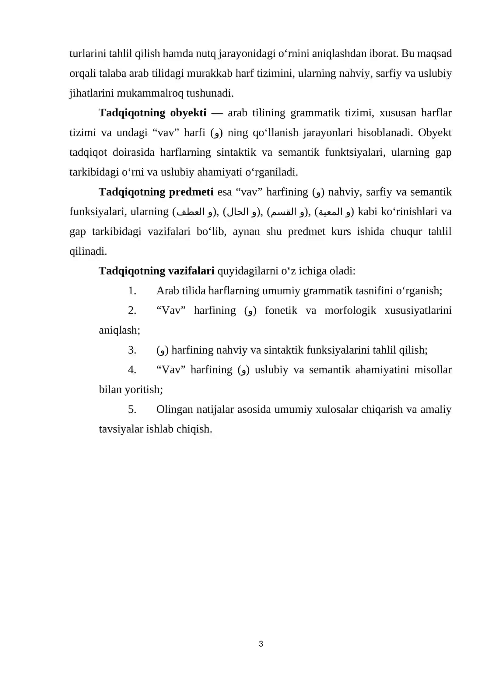 "Vav” harfining arab grammatikasidagi funksiyalari” 3