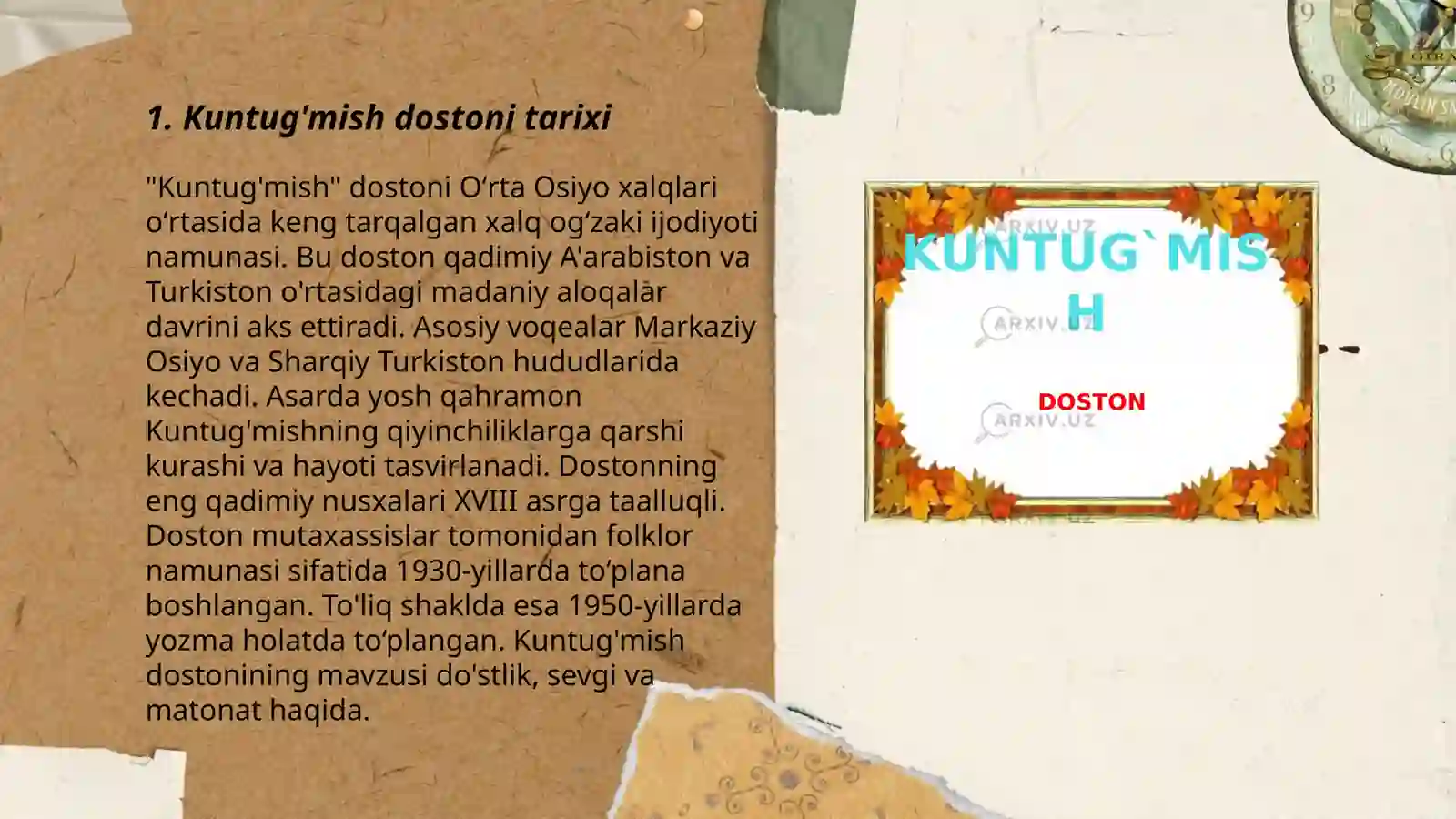 Kuntug'mish dostoni haqida 3