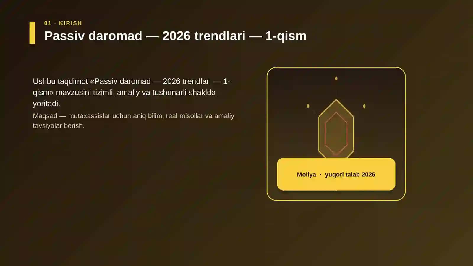Passiv daromad — 2026 trendlari — 1-qism 3