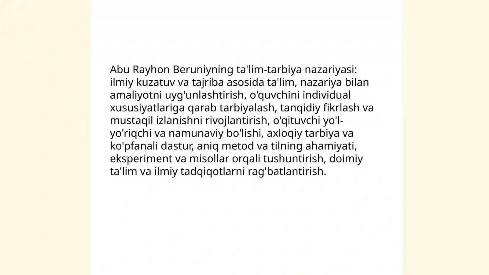 Abu Rayhon Beruniyning pedagogik qarashlari 3