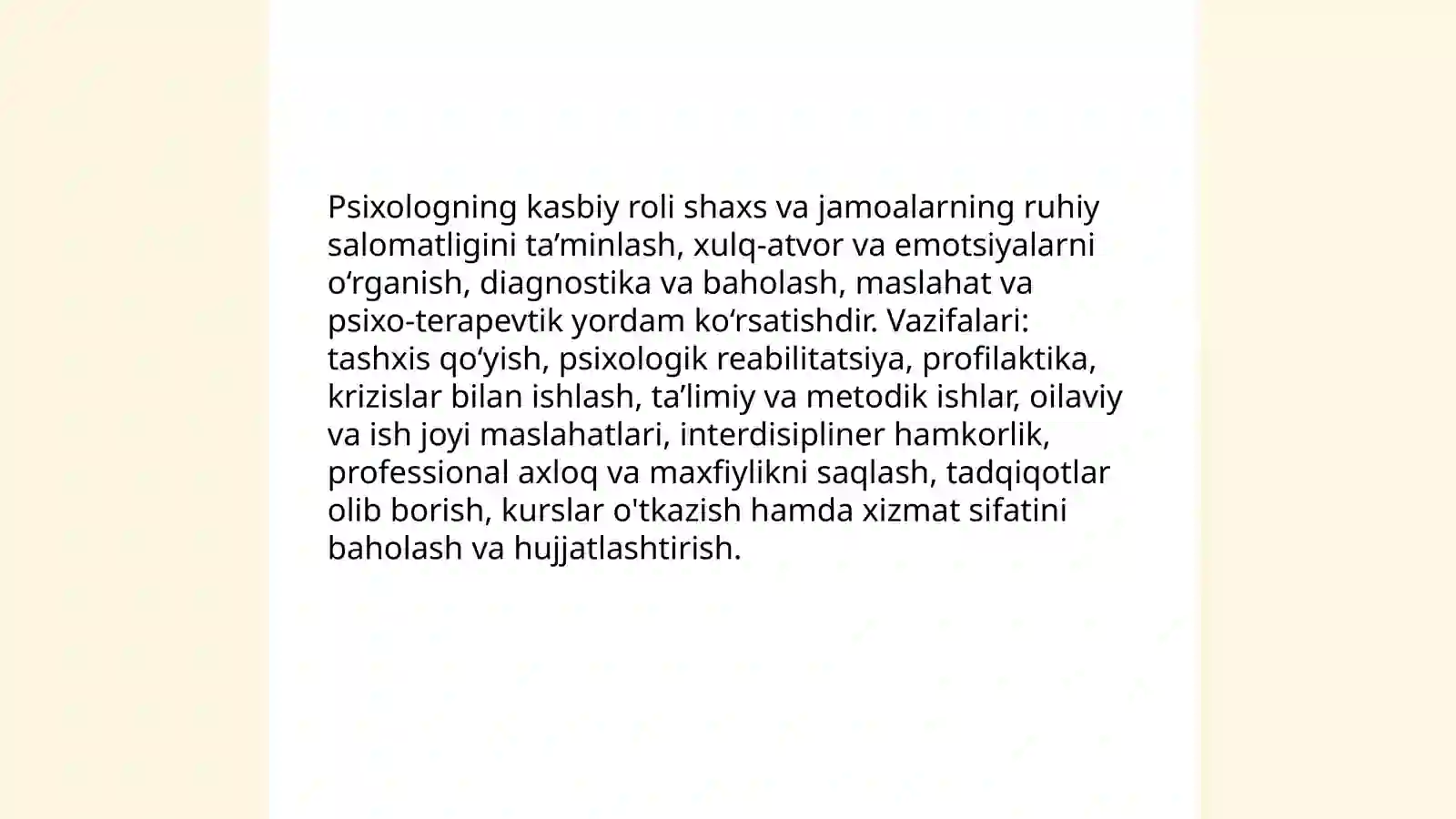 Psixolog kasbiy faoliyati va psixologiya metodlari 3