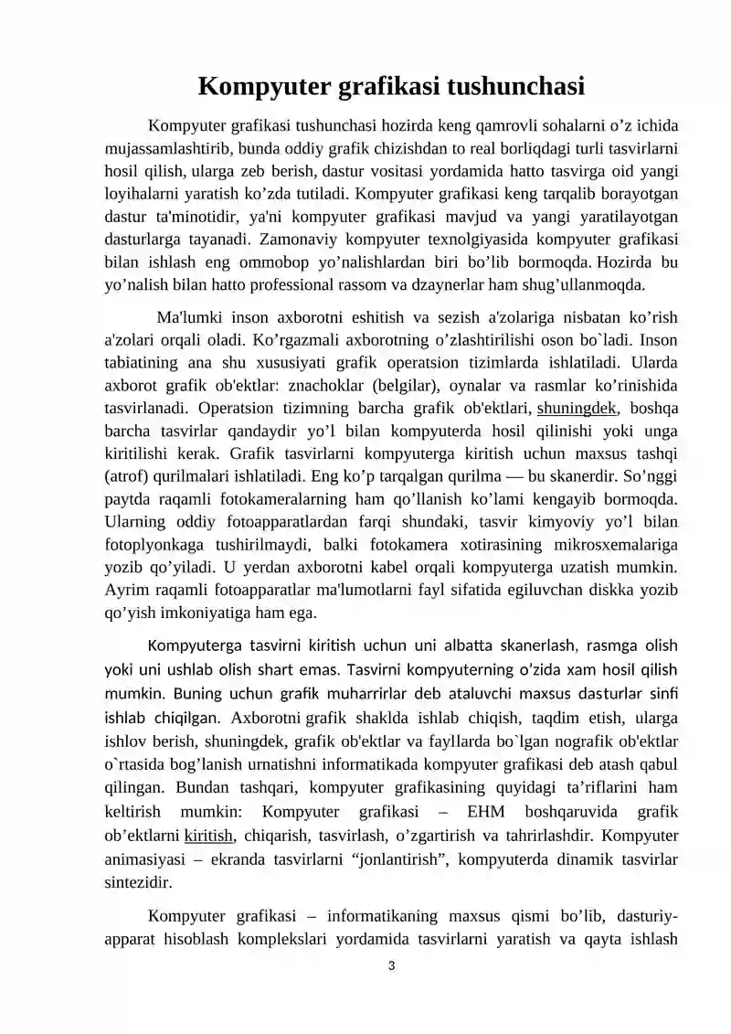 Kompyuter grafikasi 3