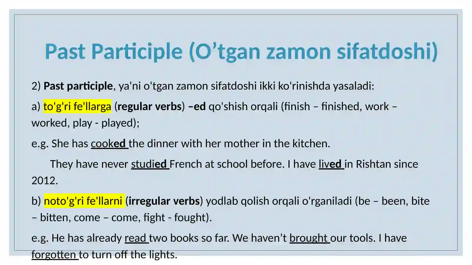 Present Perfect 3