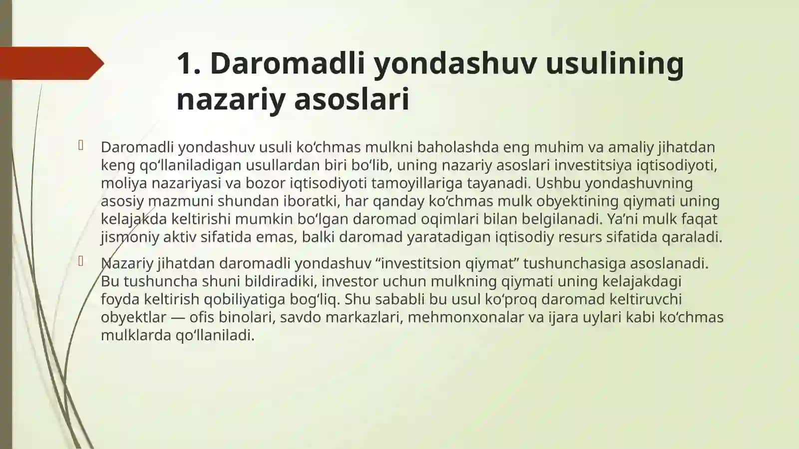 Daromadliyondashuvusulining nazariyasoslari 3