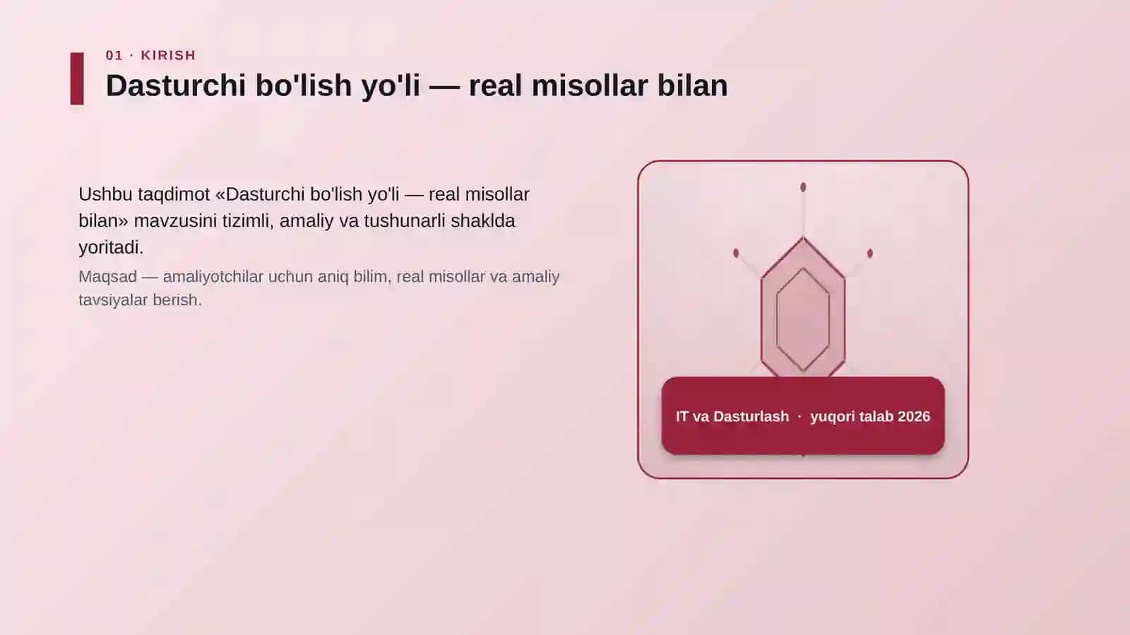 Dasturchi bo'lish yo'li — real misollar bilan 3