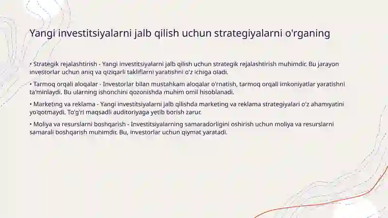 Yangi investitsiyalar va bozor tuzilmalari 3