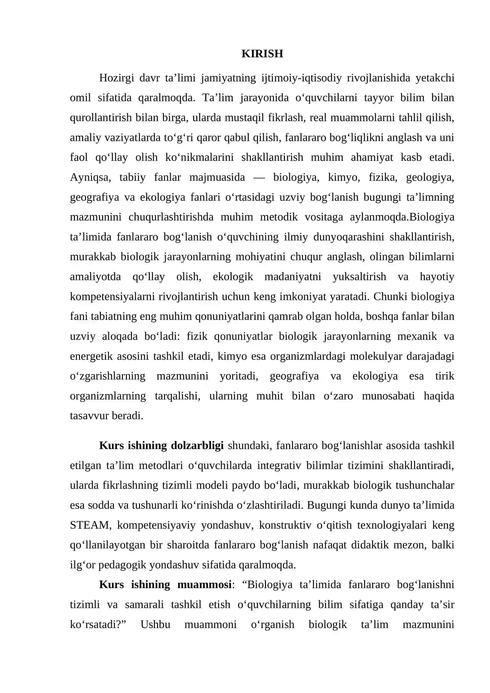 Biologiya ta’limida fanlararo bog‘lanish 3