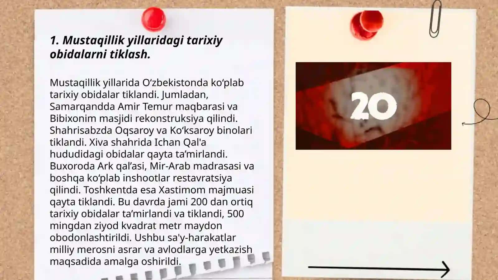 Oʻzbekistonda milliy qadriyatlar va tarixni tiklash borasida amalga oshirilgan islohotlar 3