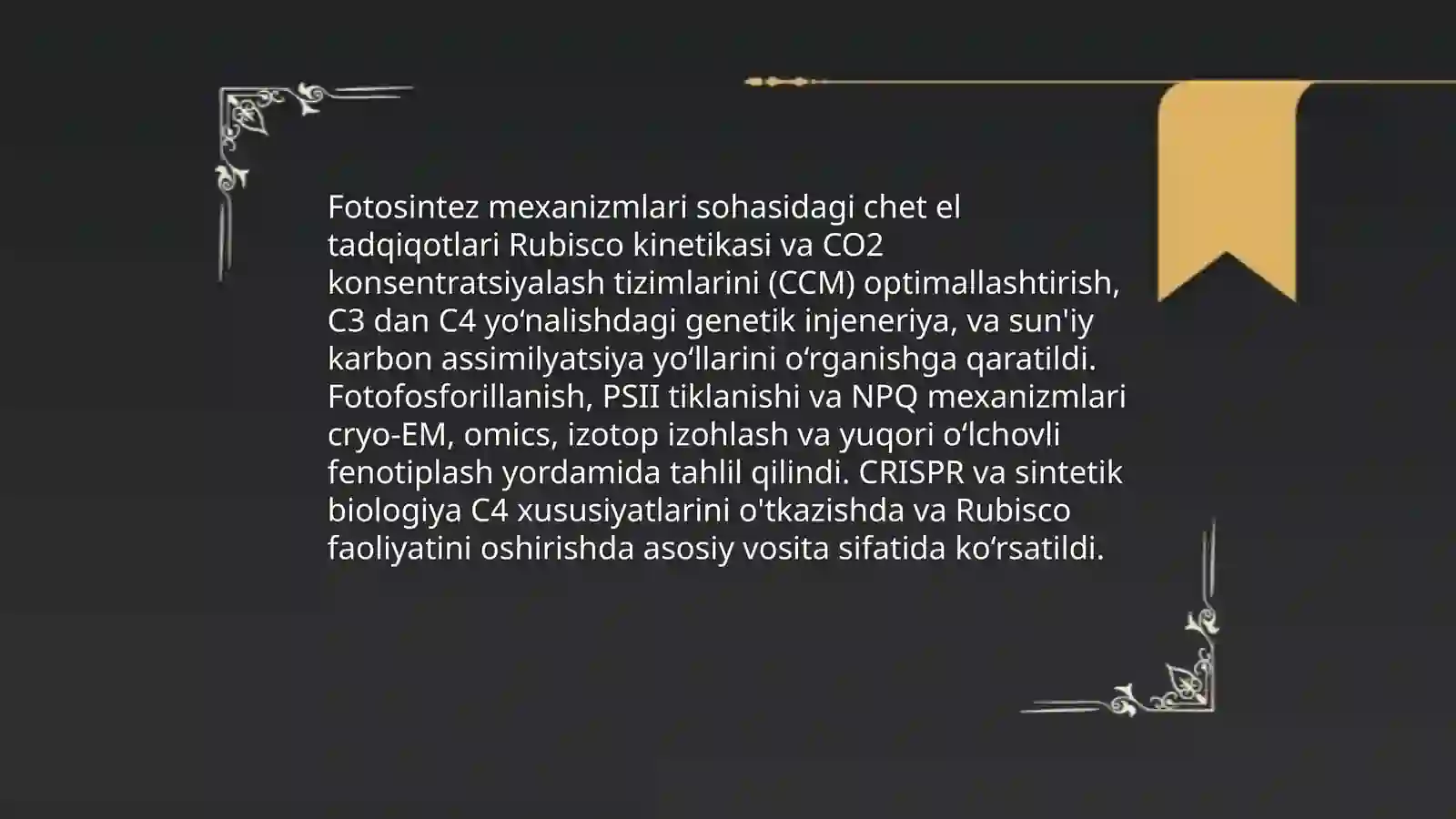 O'simliklar fiziologiyasi uzuasidan chet el ilmiy tadqiqotlar 3