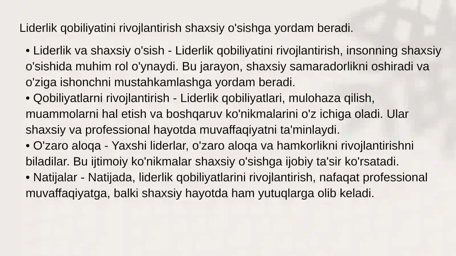 Shaxsdagi liderlik qobiliyatini shakllantirish va rivojlantirish 3