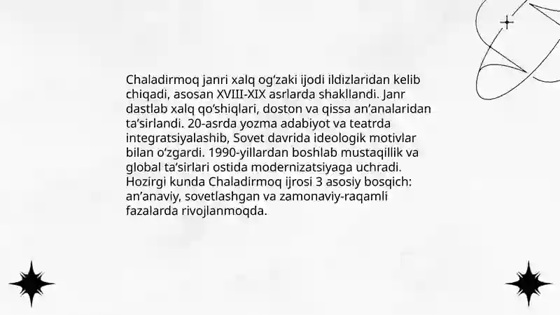 Chaladirmoq janri xususida 3