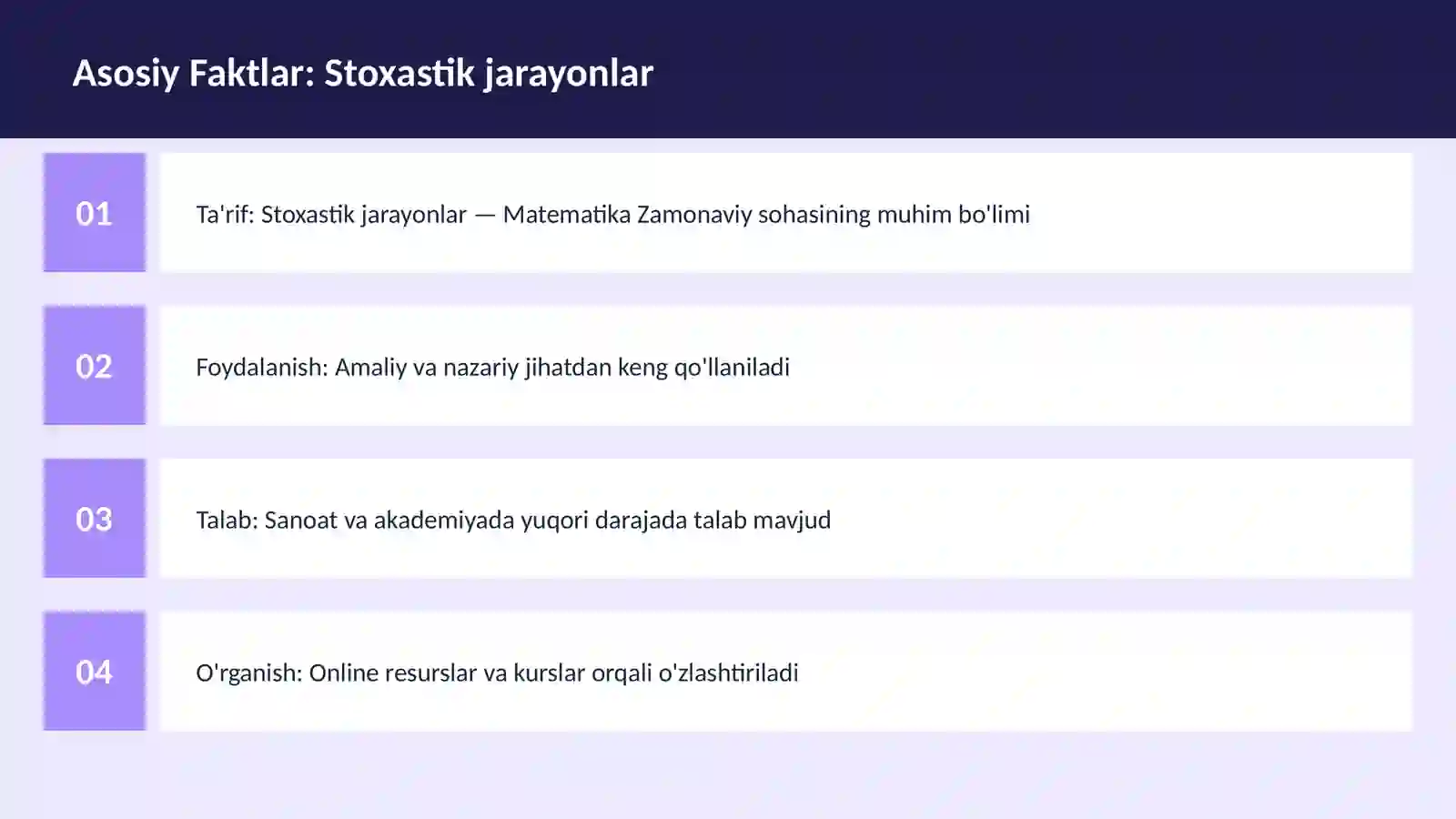 Stoxastik jarayonlar 3