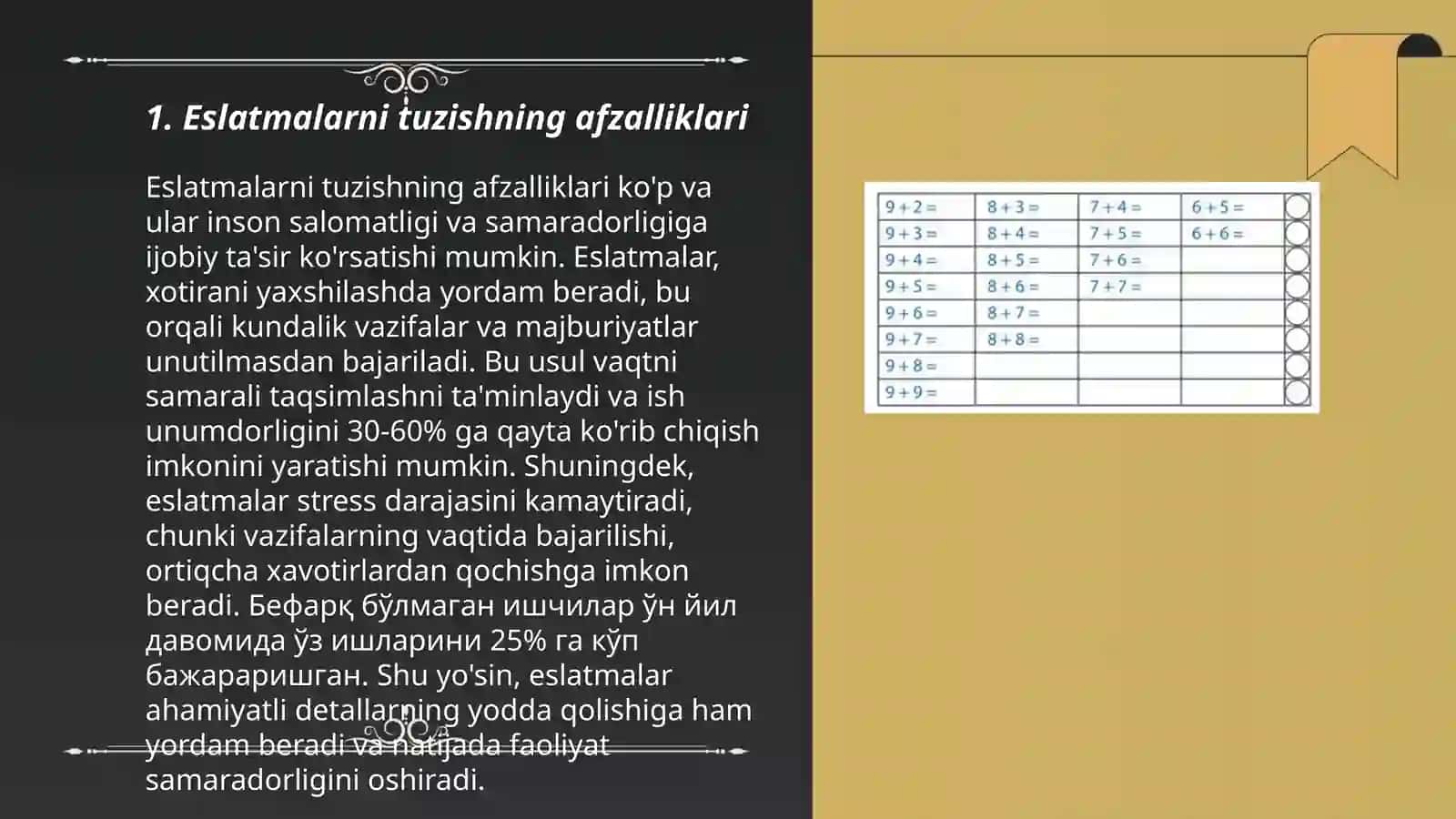 Eslatmalar bilan ishlash va ularning foydali jihatlari 3