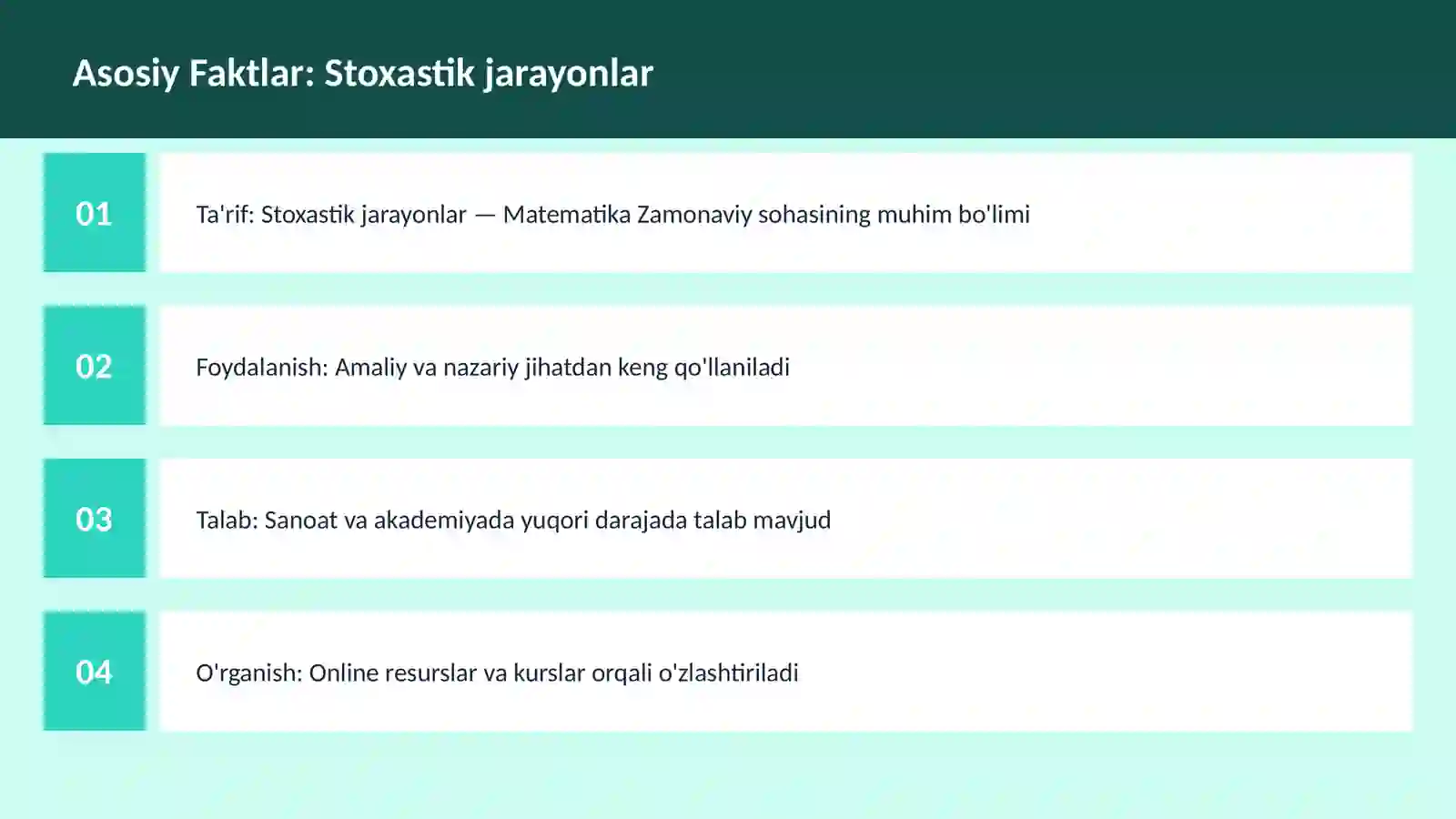 Stoxastik jarayonlar 3