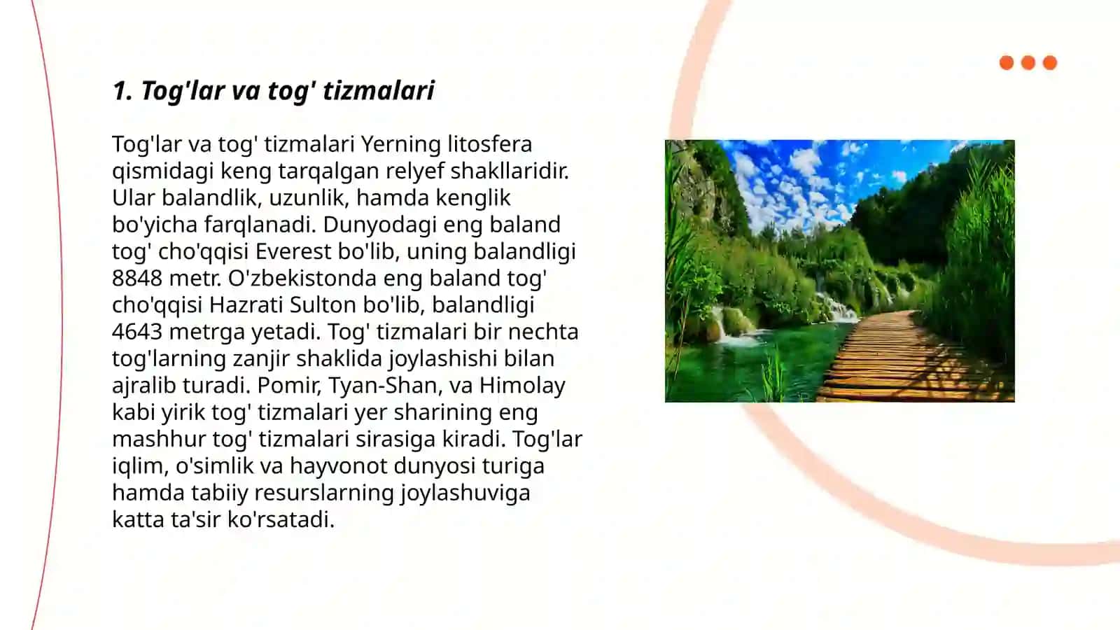 Tog'lar va tog' tizmalari 3