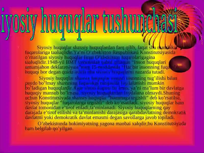Inson va fuqarolarning siyosiy, iqtisodiy hamda ijtimoiy huquq va erkinliklari 3