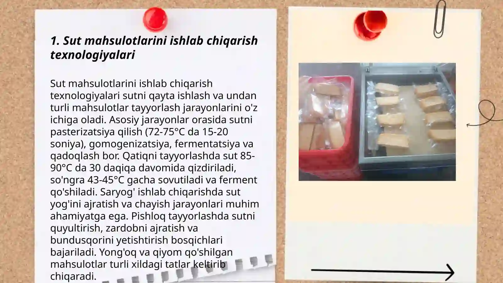 Sut maxsulotlarini ishlab chiqarish texnologiyalari 3
