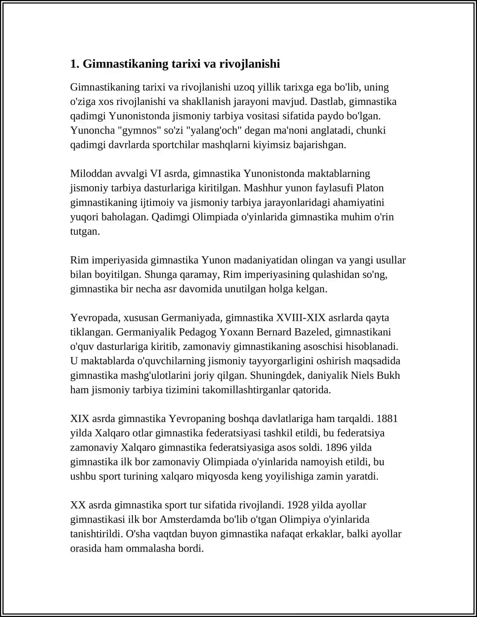 GIMNASTIKA. UMUMIY RIVOJLANTIRUVCHI MASHQLAR VA SAF MASHQLARINI O'RGATISH VA TAKOMILLASHTIRISH 3