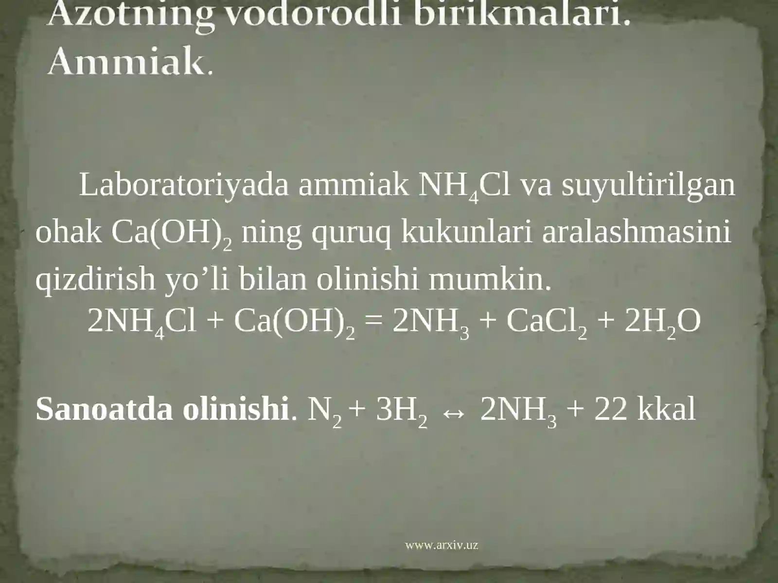 Azotning vodorodli birikmalari 3