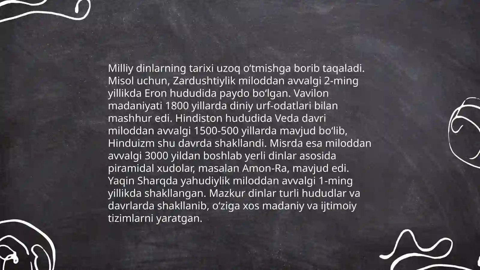 Milliy dinlar 3