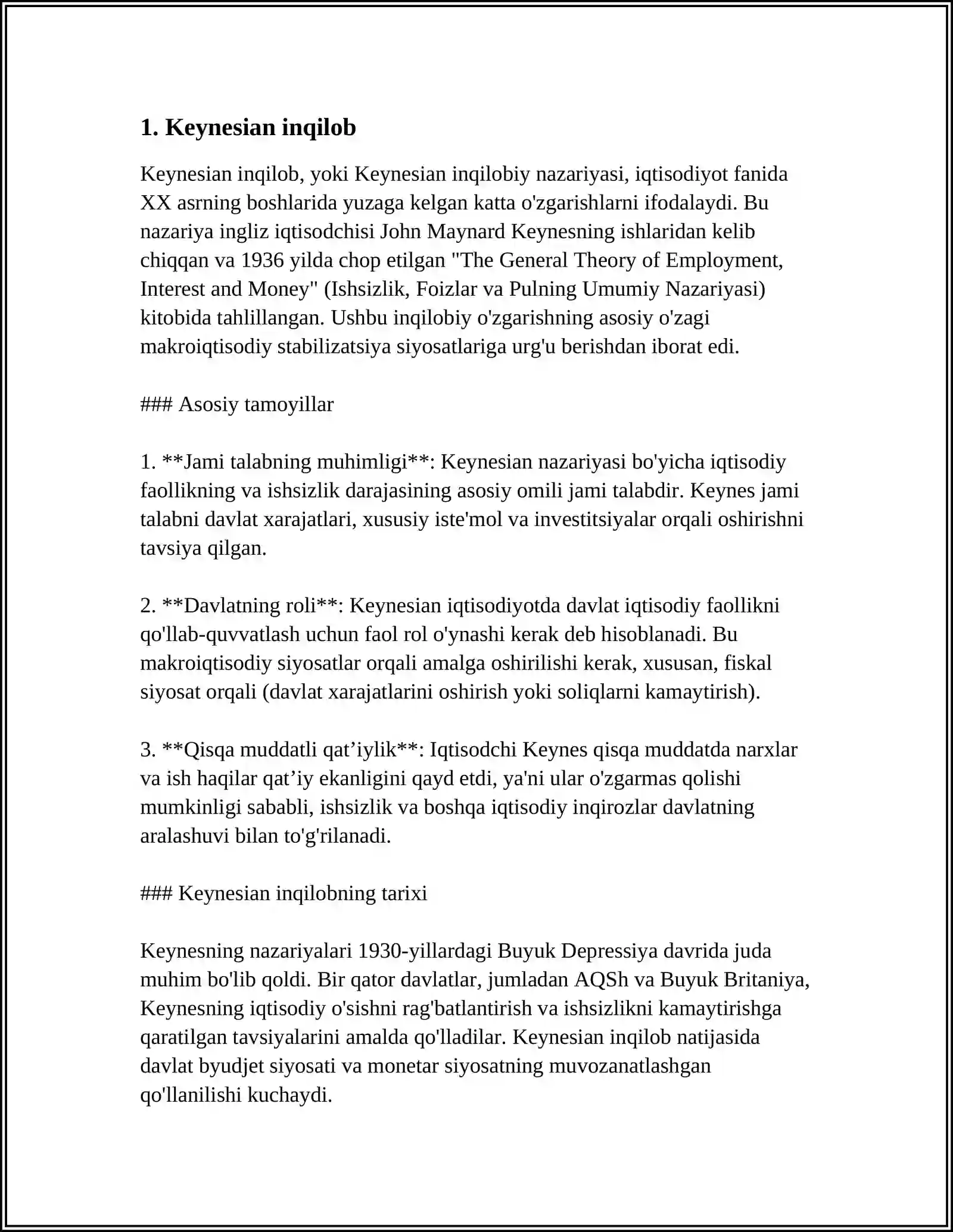 JOHN MAYNARD KEYNS IQTISODIYOT TALIMOTI 3