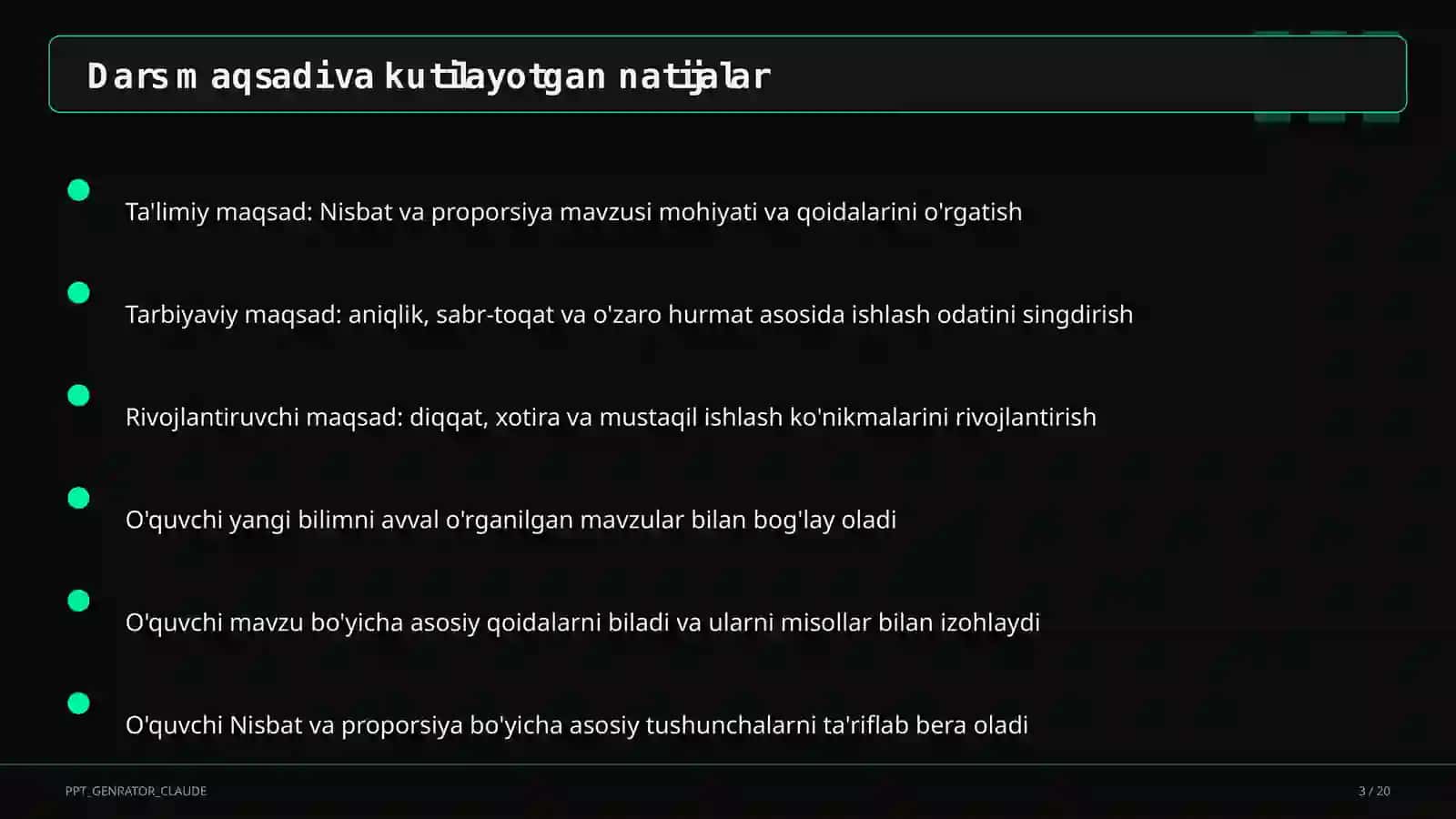 Nisbat va proporsiya (6-sinf) 3