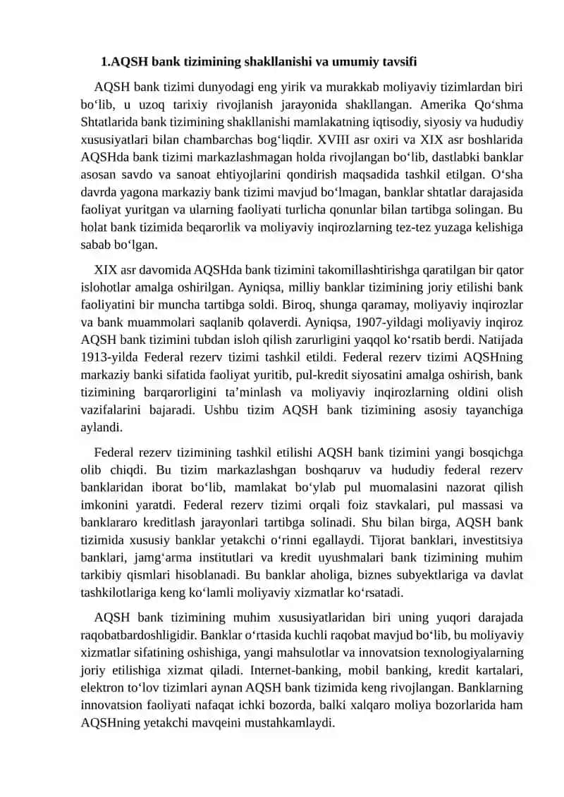 AQSH banklari va O‘zbekiston banklari farqlari 3