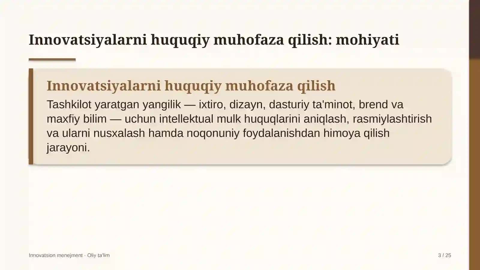 g'aznachilik tizimida innovatsiyalarni huquqiy muhofaza qilish 3831 3