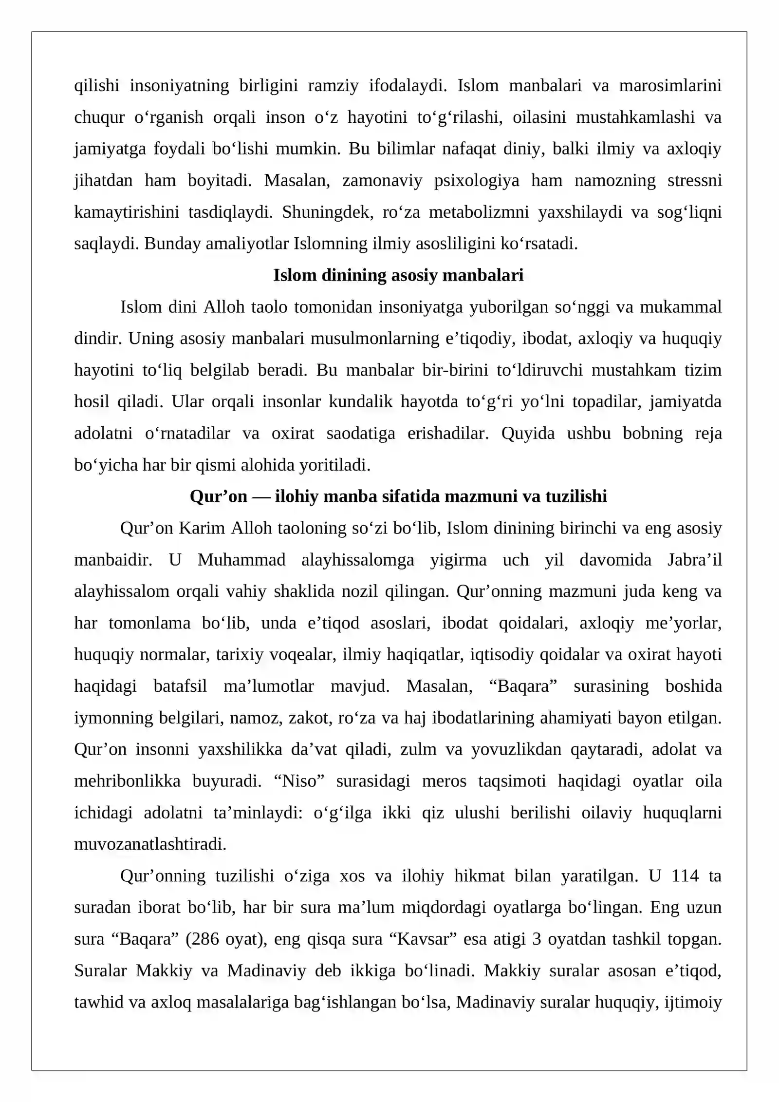 Islom manbalari va marosimlari 3