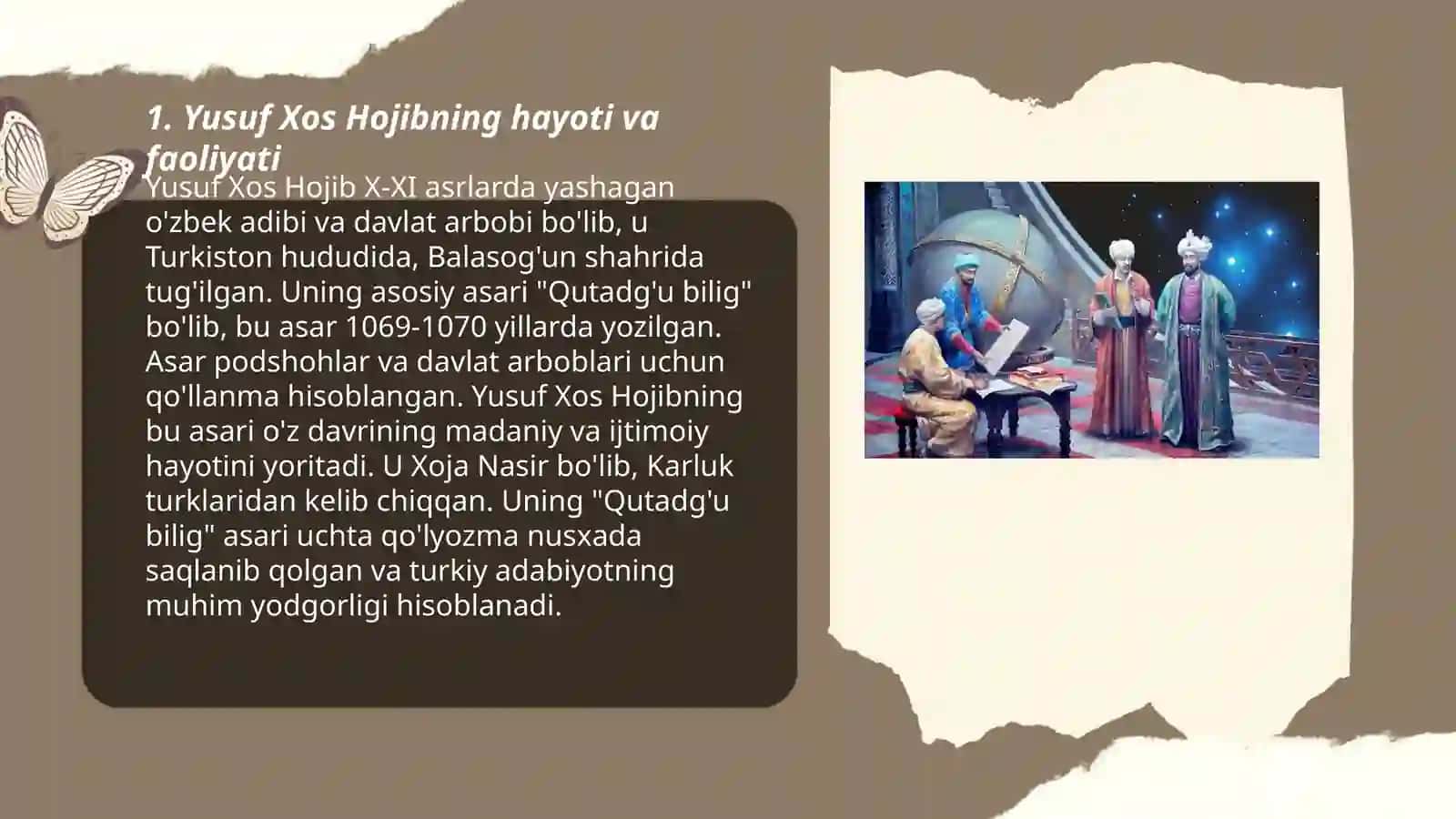 Yusuf Hos Xojib haqida va Yusuf Hos Xojibning tilga qarashlari 3