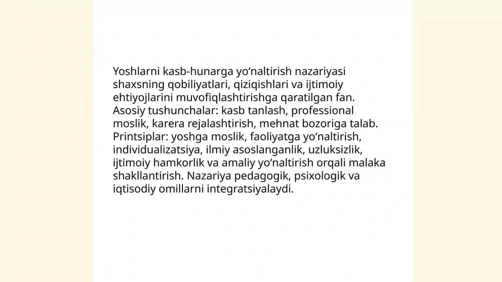 Yoshlarni kasb hunarga yoʻnaltirishning nazariy shart sharoitlari 3