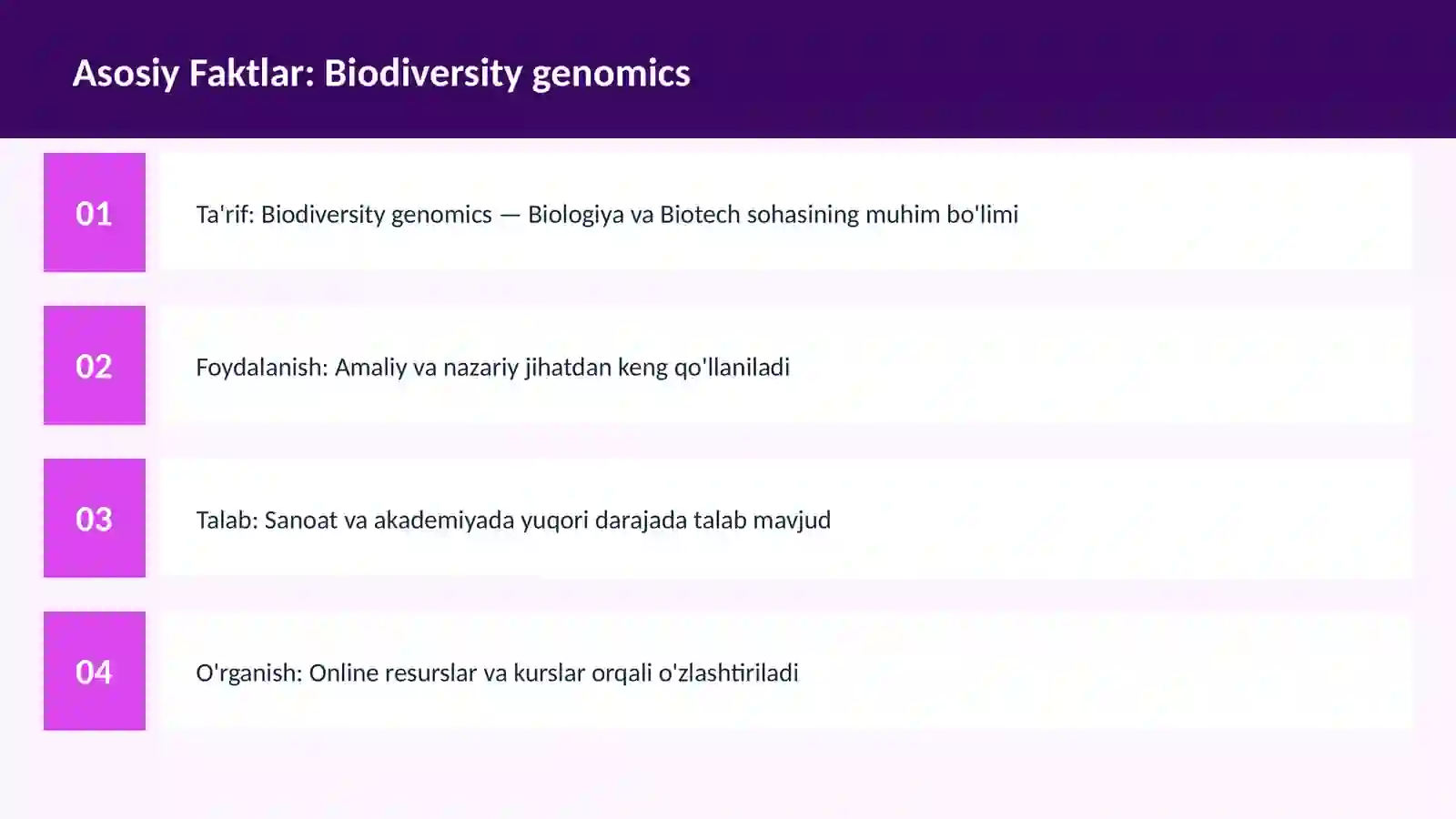 Biodiversity genomics 3