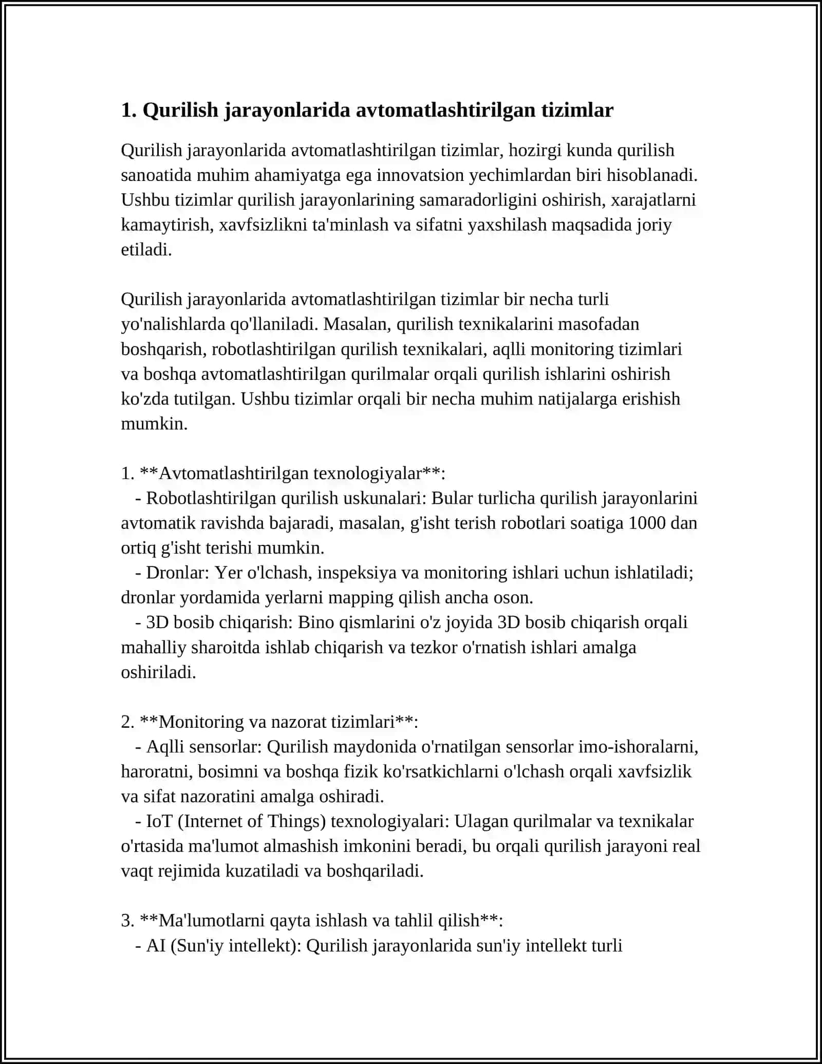 AVTOMATLASHTIRILGAN TIZIMLAR VA ROBOTLAR 3