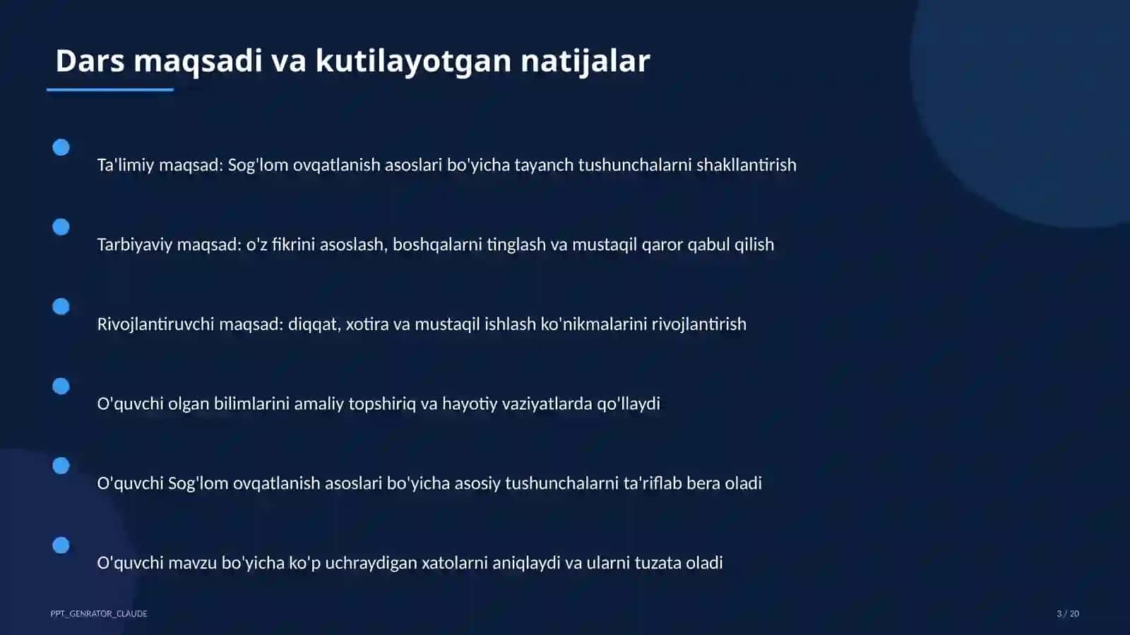 Sog'lom ovqatlanish asoslari (3-sinf) 3