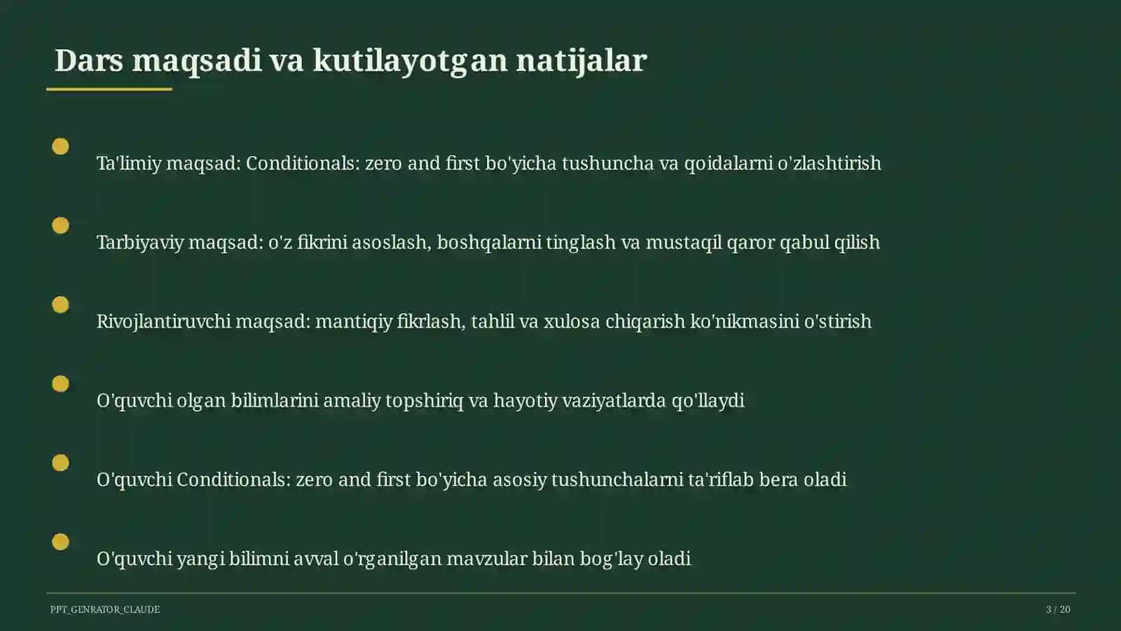 Conditionals: zero and first (8-sinf) 1