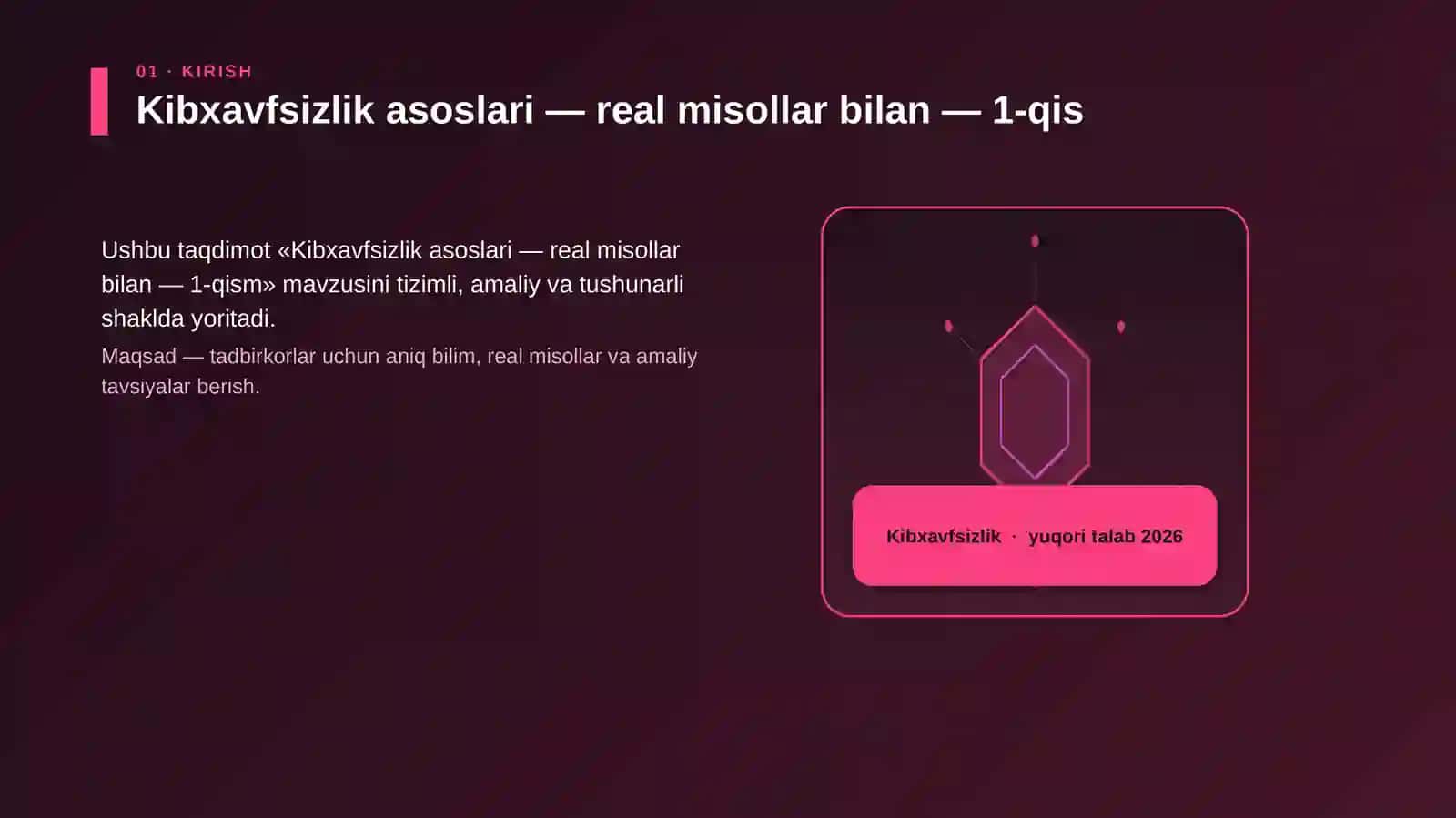 Kibxavfsizlik asoslari — real misollar bilan — 1-qism 3