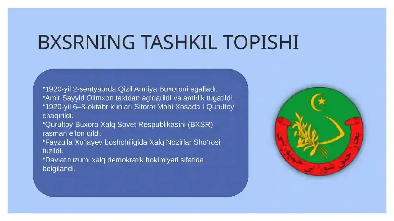 Buxoro Xalq Sovet Respublikasining 1921–1924-yillardagi ijtimoiy-iqtisodiy xususiyatlari 3