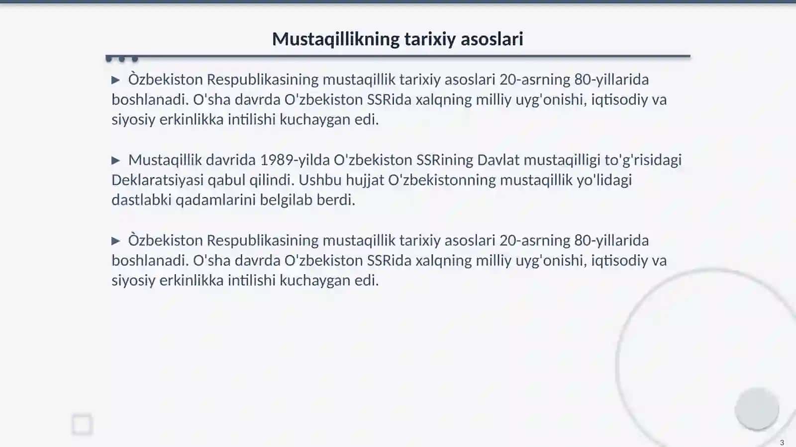 Mustaqillikning tarixiy asoslari 3