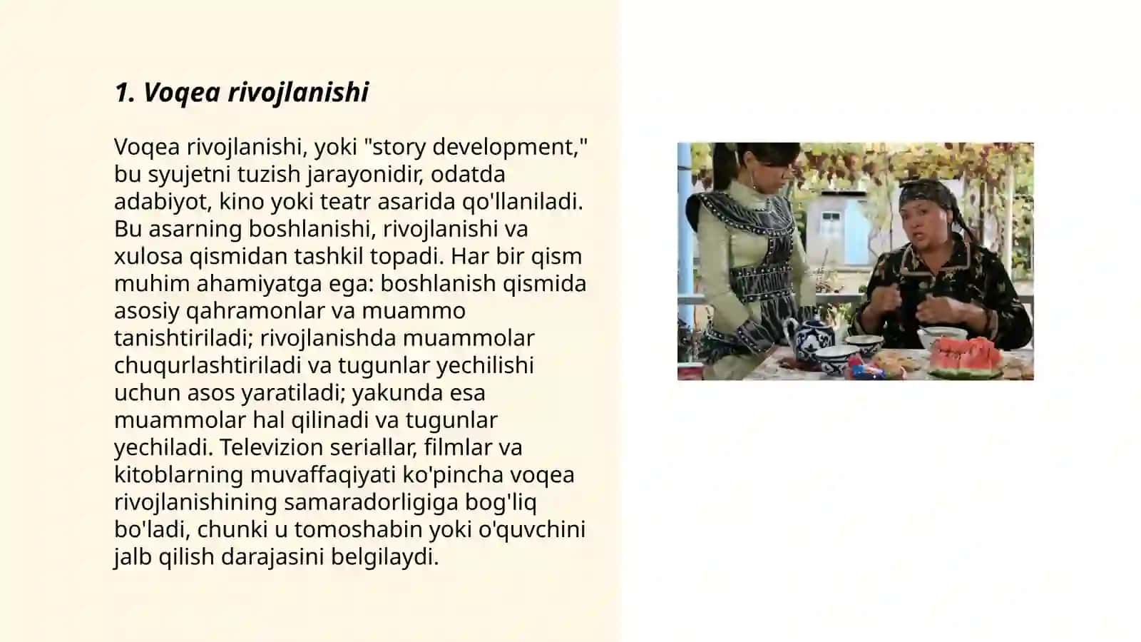 Dramatik asarlar tahlilida voqea va personajlar, qahramon va muallif nutqini oʻrganish xususiyatlari ( sevginator filmi asosida) 3