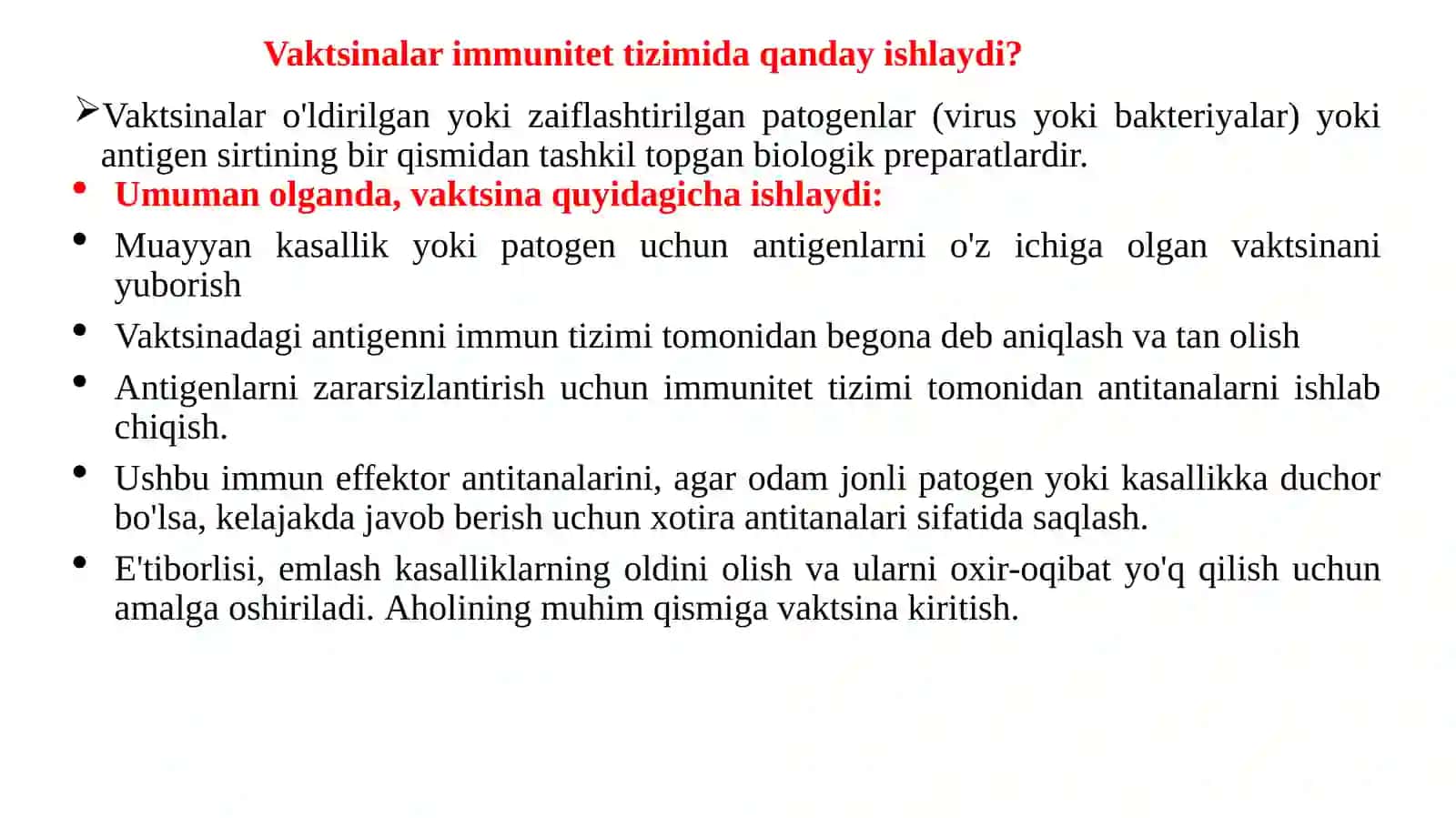 VAKSINALAR VA IMMUN ZARDOBLAR, ULARNING TURLARI, OLINISHI, TIBBIYOT AMALIYOTIDA QO’LLANILISHI 3
